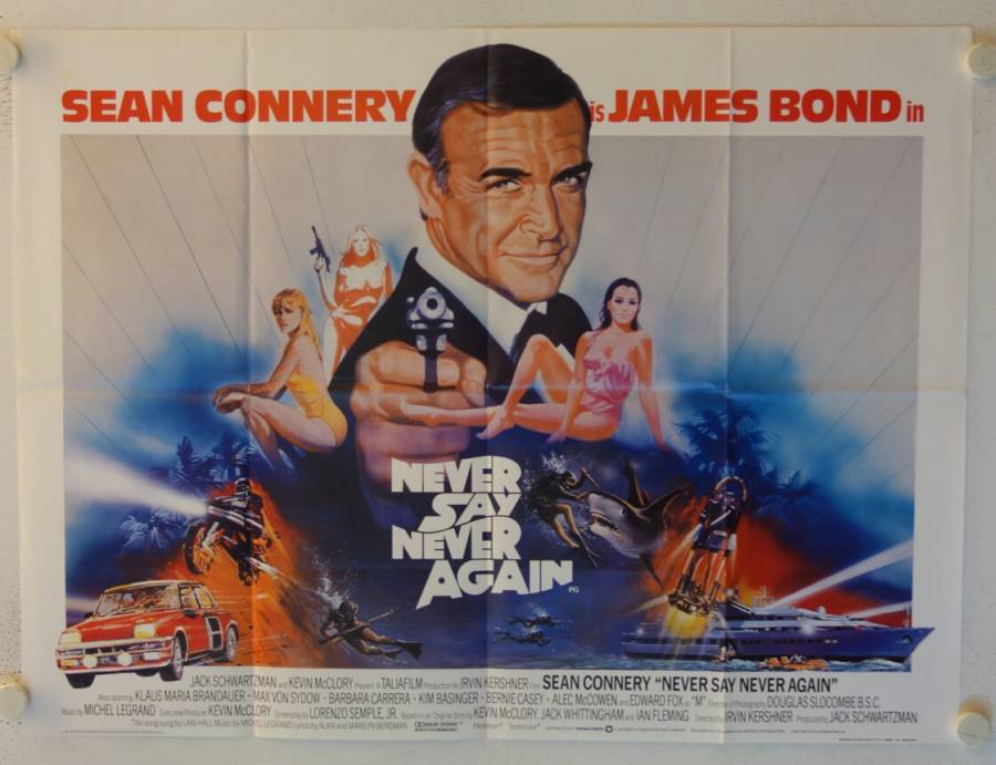 Never say never again original release british quad movie poster